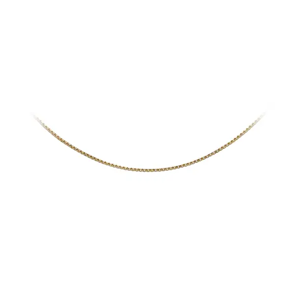 14K Yellow Gold Box Chain Necklace, 50 cm