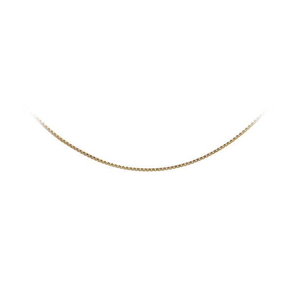 14K Yellow Gold Box Chain Necklace, 50 cm