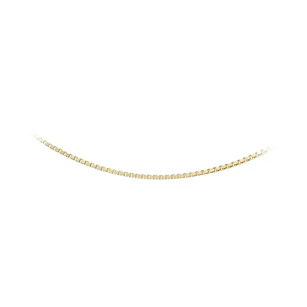 14K Yellow Gold Box Chain Necklace, 50 cm