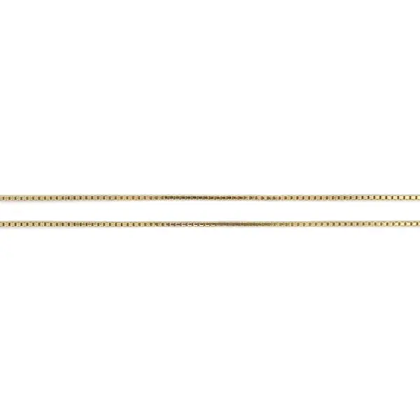 14K Yellow Gold Box Chain Necklace, 50 cm