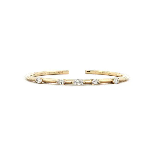 Diamond cuff bracelet made of 18kt yellow gold, 0,79 ct