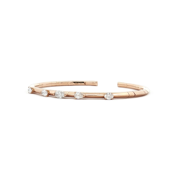 Diamond Cuff Bracelet in 18kt Rose Gold, 0.79 ct