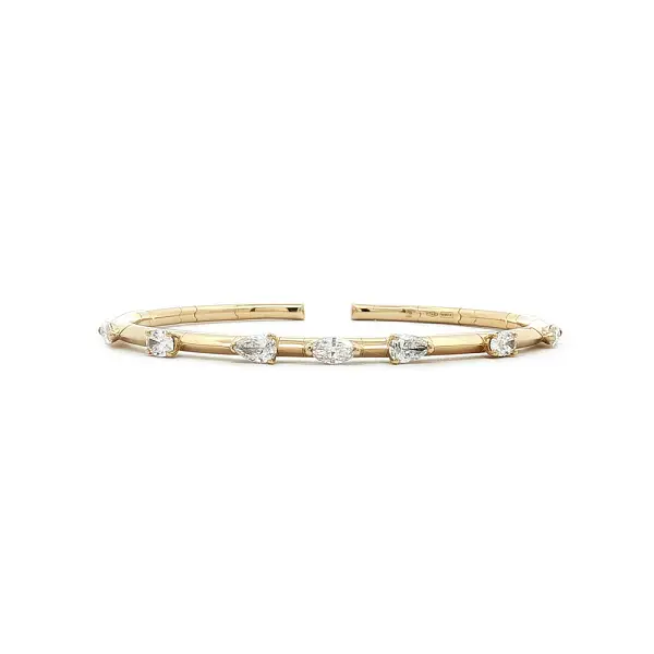 Diamond Cuff Bracelet in 18kt Yellow Gold, 1.46 ct