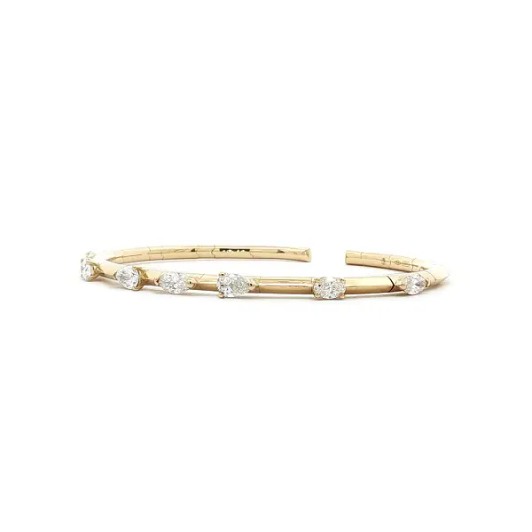 Diamond Cuff Bracelet in 18kt Yellow Gold, 1.46 ct