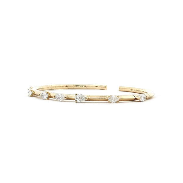 Diamond Cuff Bracelet in 18kt Yellow Gold, 1.46 ct