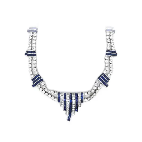 White gold necklace with Swarovski crystals