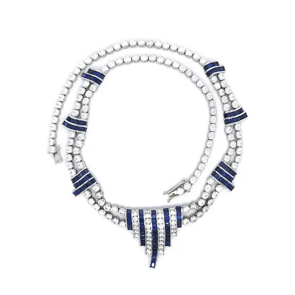 White gold necklace with Swarovski crystals