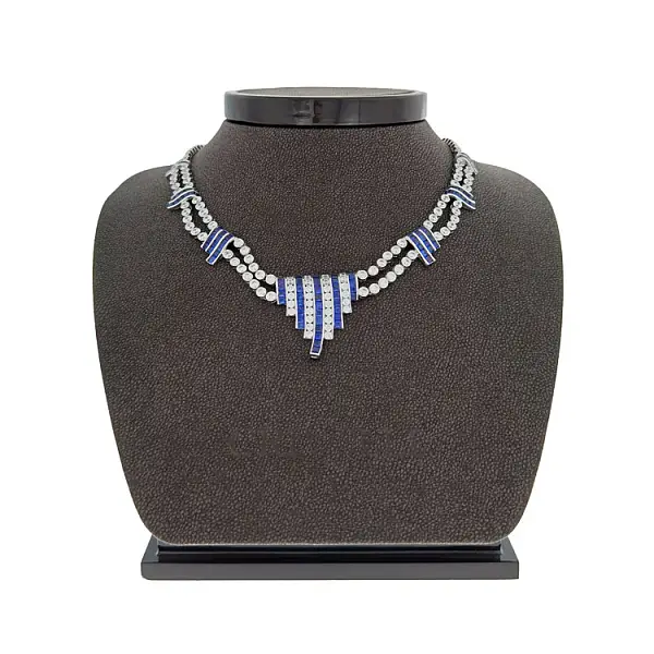 White gold necklace with Swarovski crystals