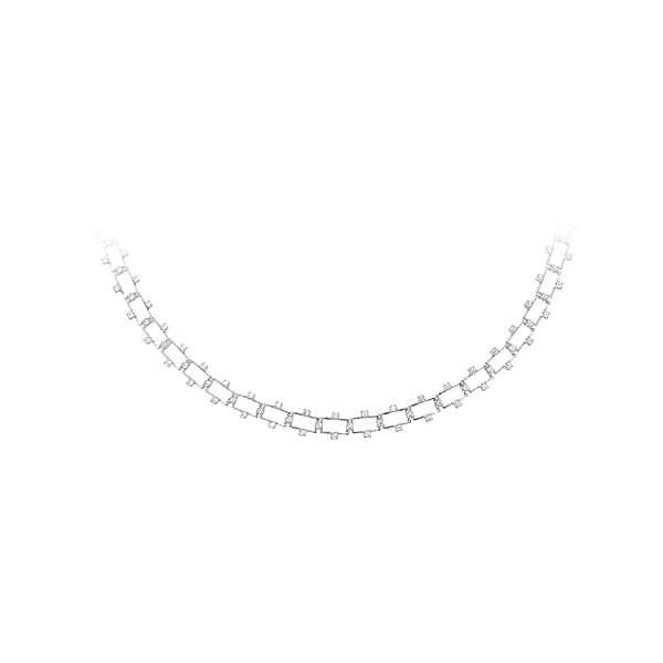 Women’s white gold necklace with zirconia