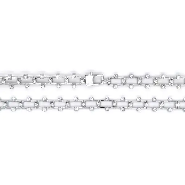 Women’s white gold necklace with zirconia