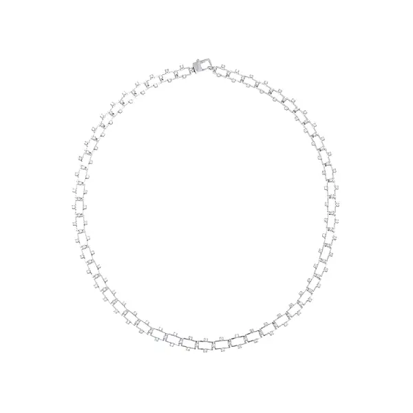 Women’s white gold necklace with zirconia