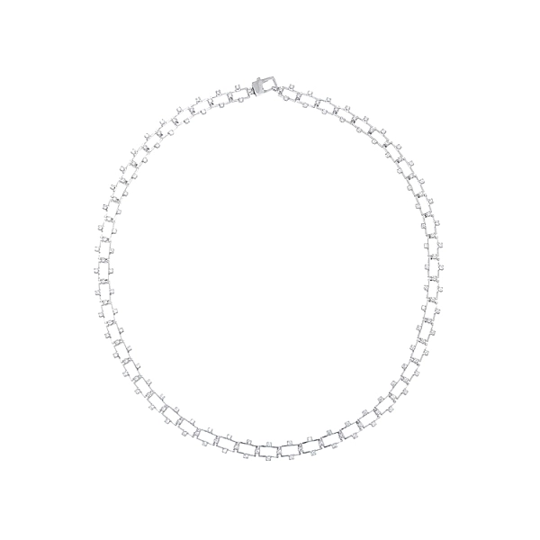 Women’s white gold necklace with zirconia