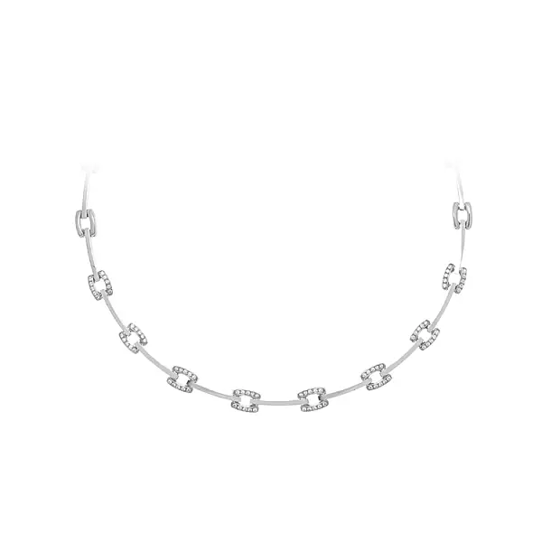 Women’s white gold necklace with zirconia
