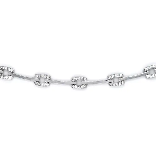 Women’s white gold necklace with zirconia