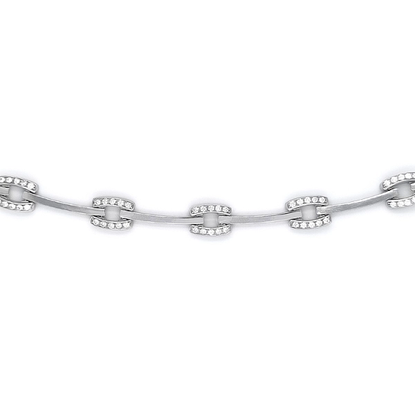 Women’s white gold necklace with zirconia