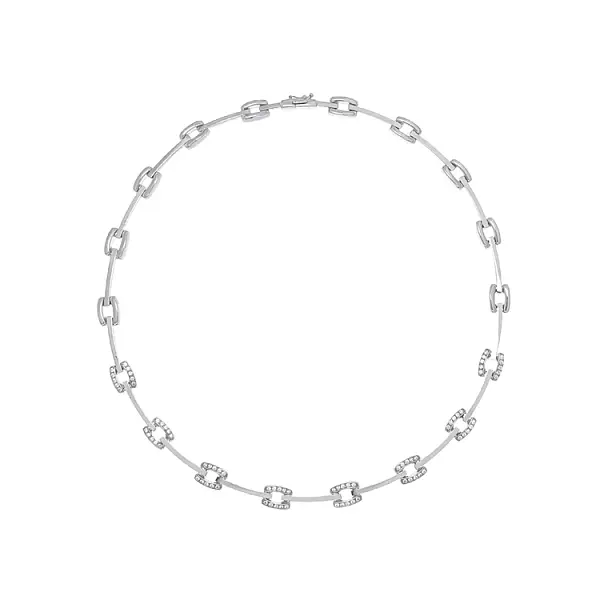 Women’s white gold necklace with zirconia