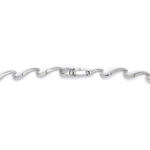 Elegant women’s white gold necklace with zirconia