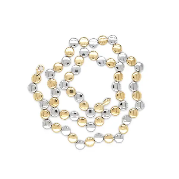 Elegant women’s necklace in two-tone gold