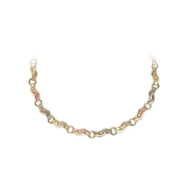 Elegant women’s necklace in two-tone gold