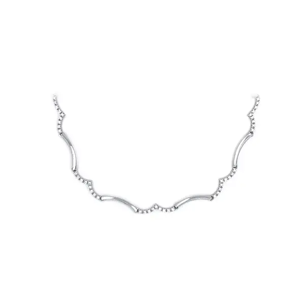 Elegant women’s white gold necklace with zirconia