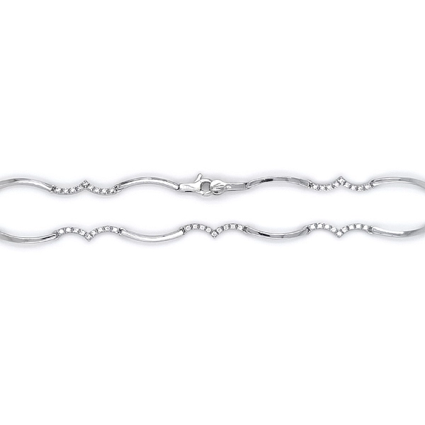 Elegant women’s white gold necklace with zirconia