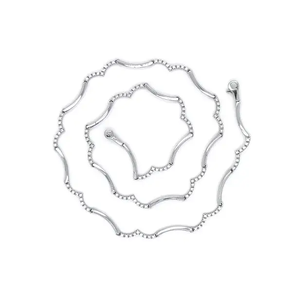 Elegant women’s white gold necklace with zirconia