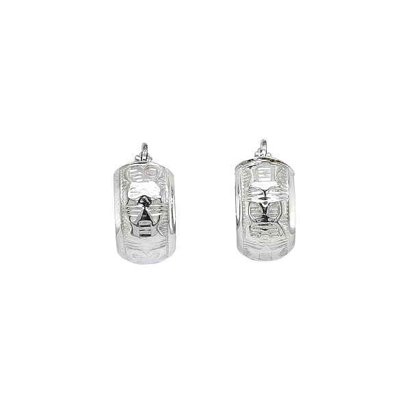 Elegant white gold hoop earrings