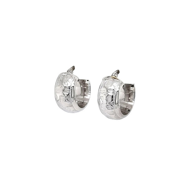 Elegant white gold hoop earrings