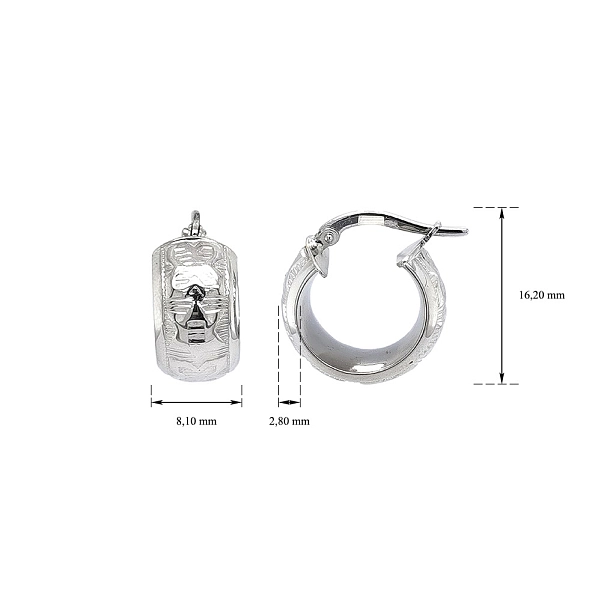 Elegant white gold hoop earrings