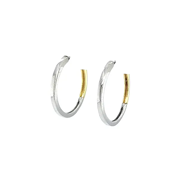 Elegant two-tone gold hoop earrings