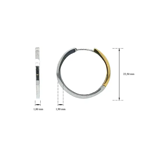 Elegant two-tone gold hoop earrings