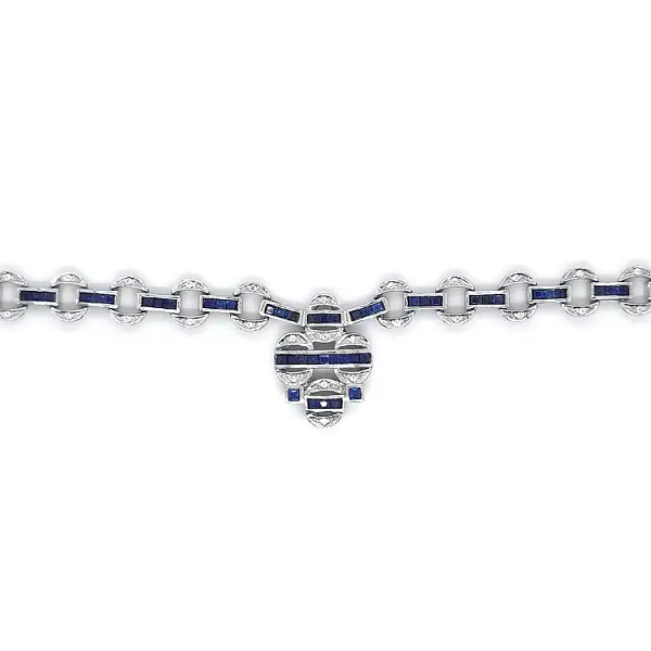 White gold necklace with Swarovski crystals