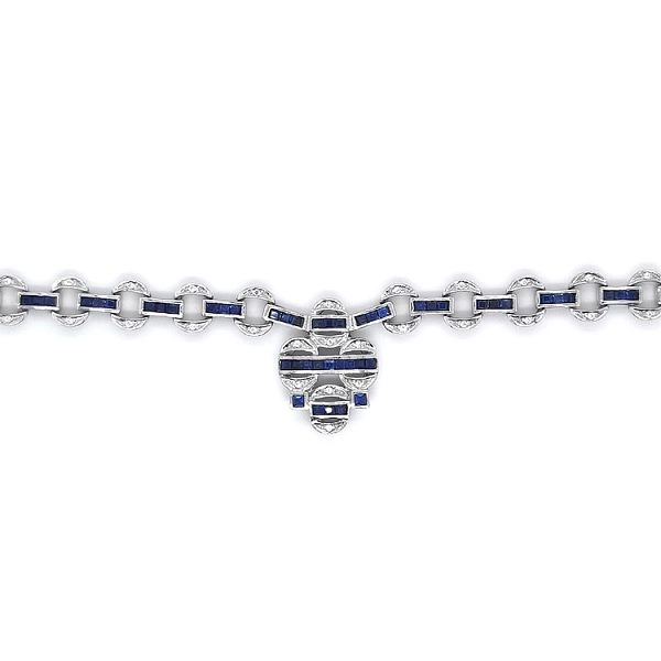 White gold necklace with Swarovski crystals