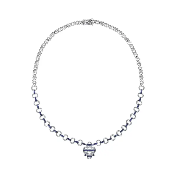 White gold necklace with Swarovski crystals