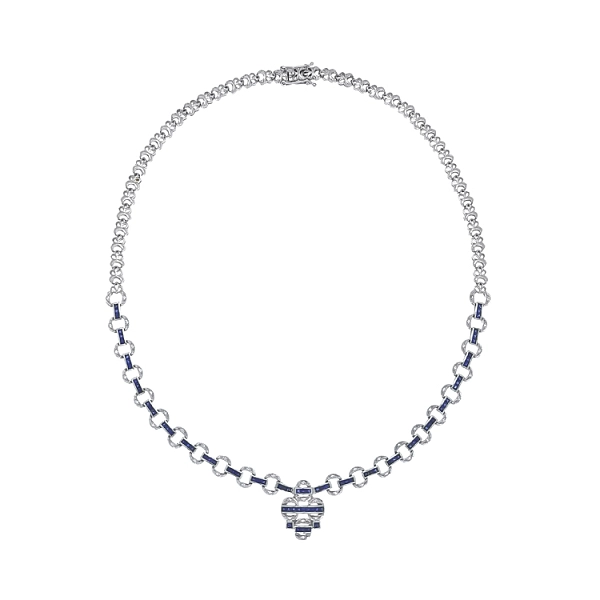 White gold necklace with Swarovski crystals