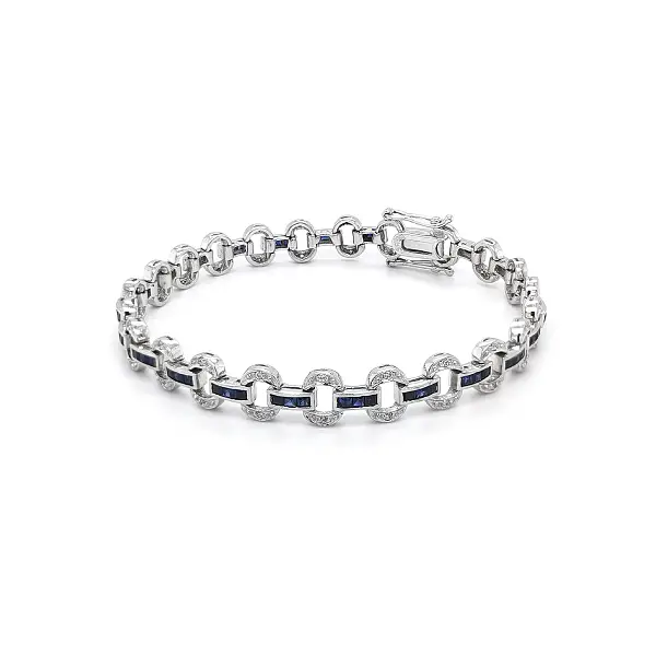 Elegant women’s white gold bracelet with Swarovski crystals