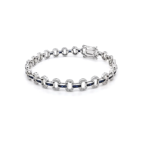 Elegant women’s white gold bracelet with Swarovski crystals