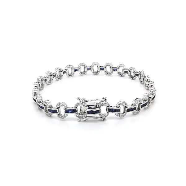Elegant women’s white gold bracelet with Swarovski crystals