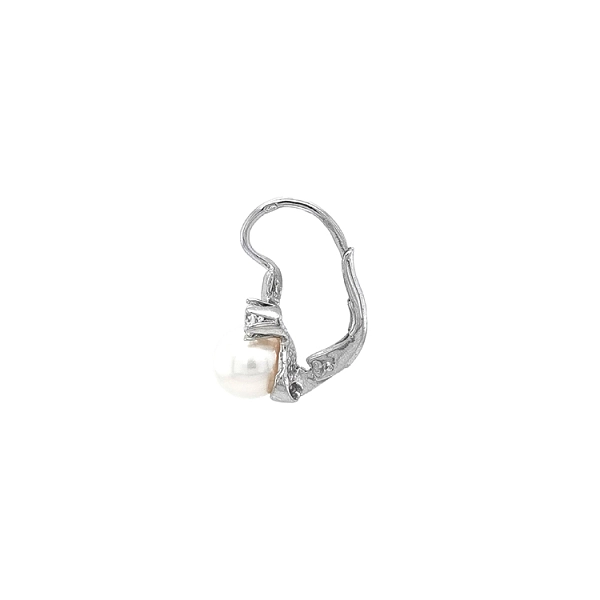 Elegant earrings with pearl and zirconia