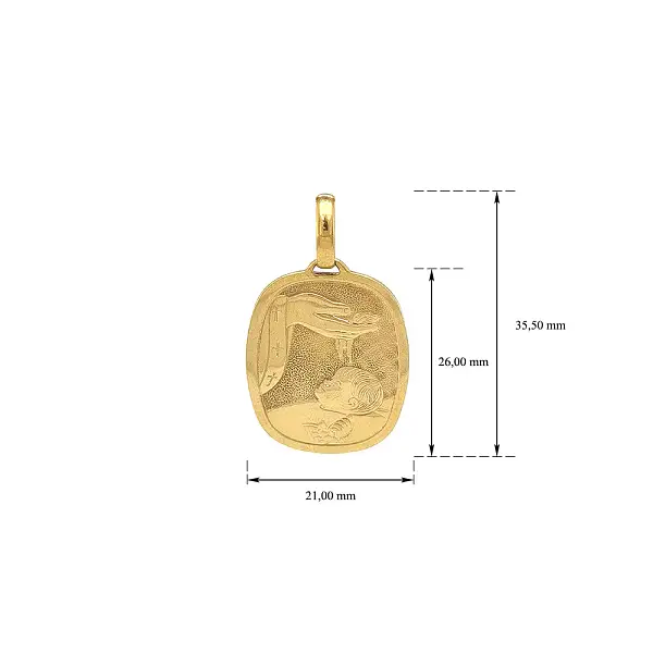 Sacred baptism – gold medallion of faith and mercy