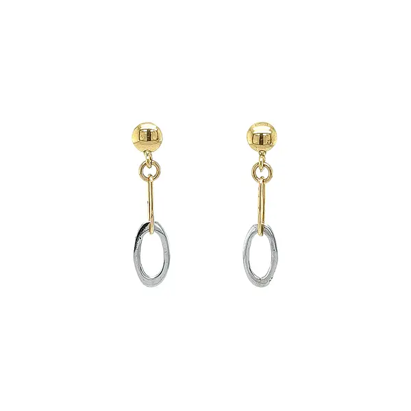 Elegant two-tone gold drop earrings