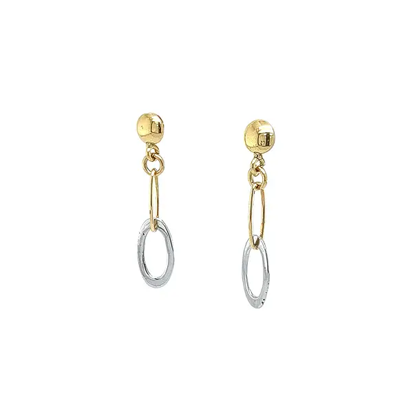 Elegant two-tone gold drop earrings