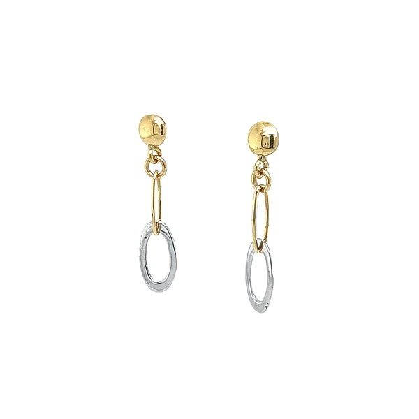 Elegant two-tone gold drop earrings