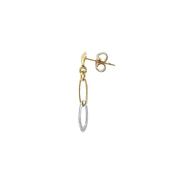 Elegant two-tone gold drop earrings