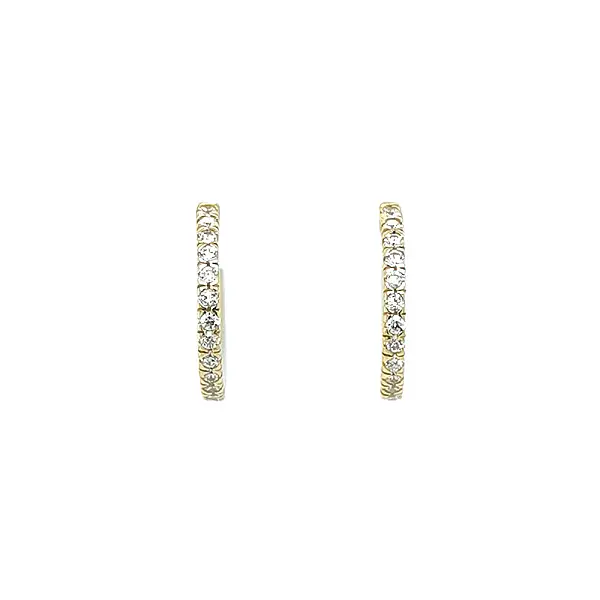 Elegant gold hoop earrings with zirconia