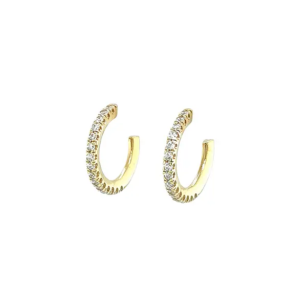 Elegant gold hoop earrings with zirconia