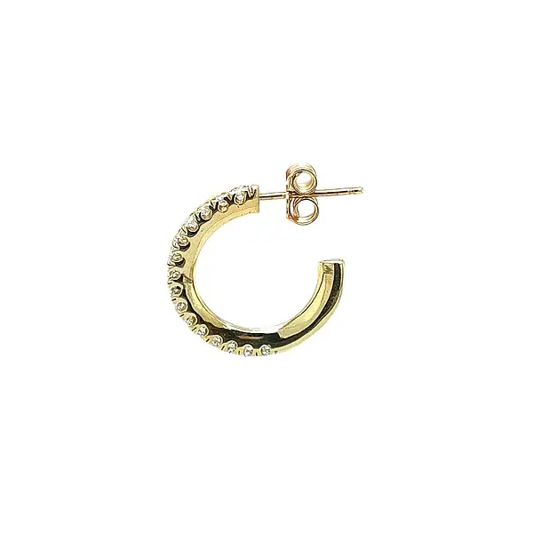 Elegant gold hoop earrings with zirconia