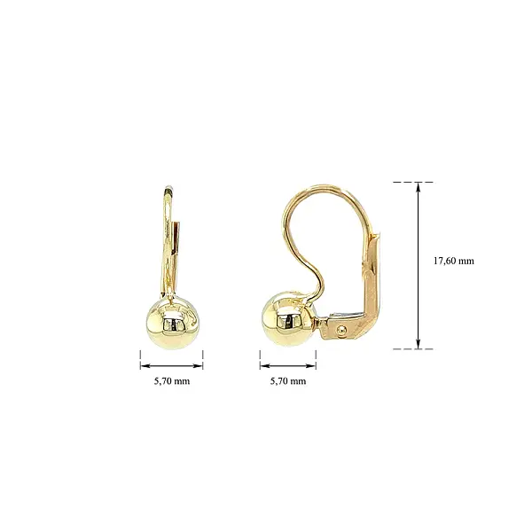 Elegant gold ball earrings