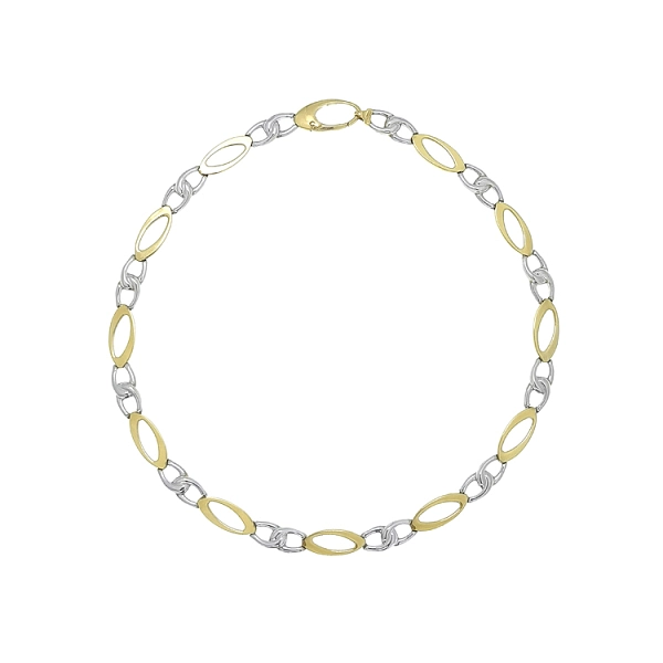 Women’s Two-Tone Gold Necklace with Oval Elements