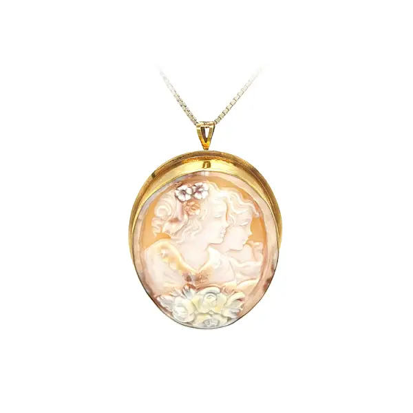 Exclusive Gold Cameo Brooch and Pendant